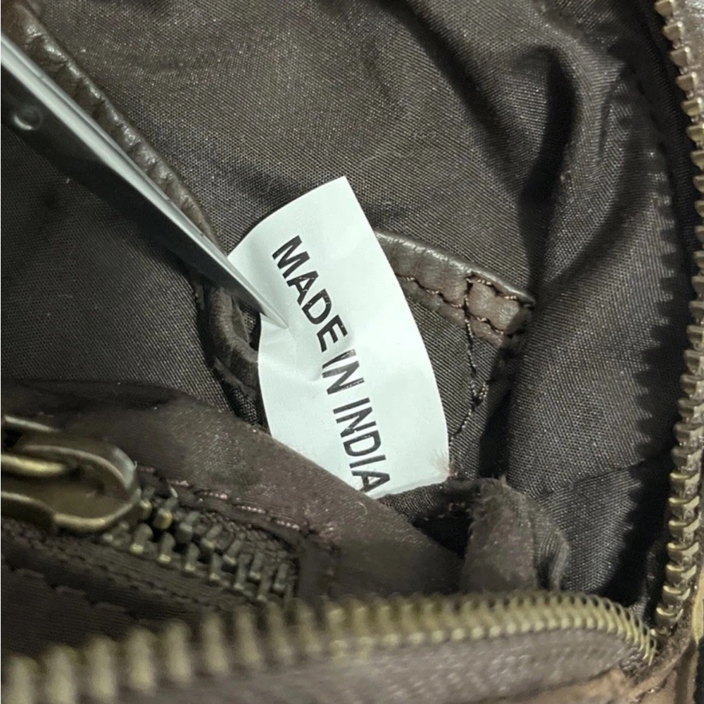 MARTA PONTI Vintage Cognac Brown Genuine Leather Crossbody Bag Purse - Picture 14 of 16